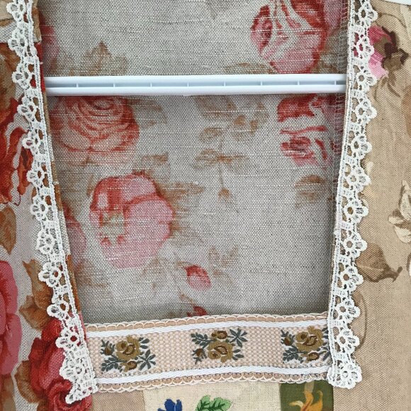 Art to wear patchwork mini dress women's M boho hippie retro denim whimsy floral - Picture 4 of 13